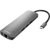 Sharkoon USB 3.0 Type C Combo adaptér rozširujúce karty/adaptéry HDMI, RJ-45, USB 3.2 Gen 1 (3.1 Gen 1)