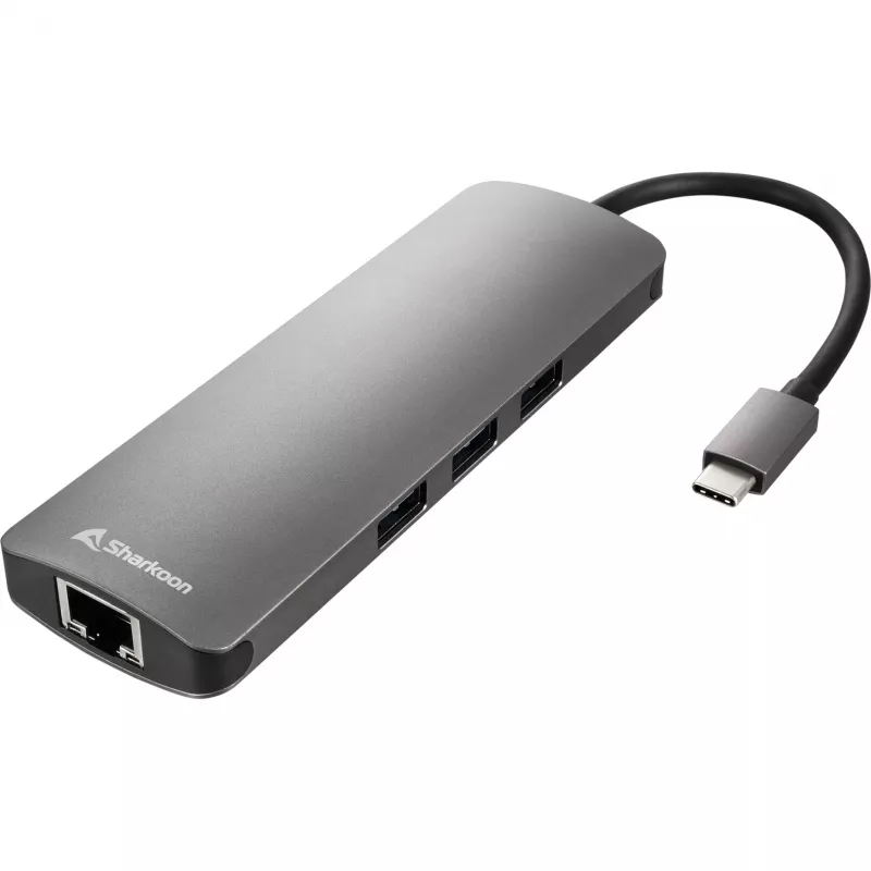 Sharkoon USB 3.0 Type C Combo adaptér rozširujúce karty/adaptéry HDMI, RJ-45, USB 3.2 Gen 1 (3.1 Gen 1)