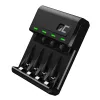 Nabíjačka batérií Green Cell GC VitalCharger USB, 4 sloty, AA/AAA, USB napájaná, čierna