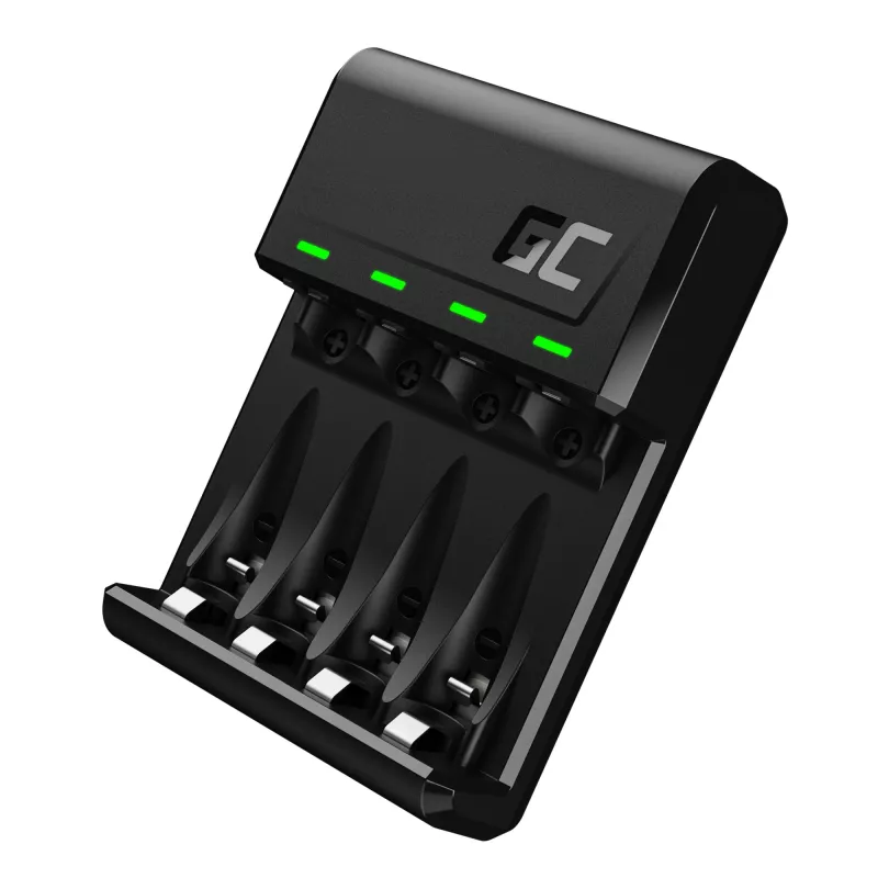 Nabíjačka batérií Green Cell GC VitalCharger USB, 4 sloty, AA/AAA, USB napájaná, čierna