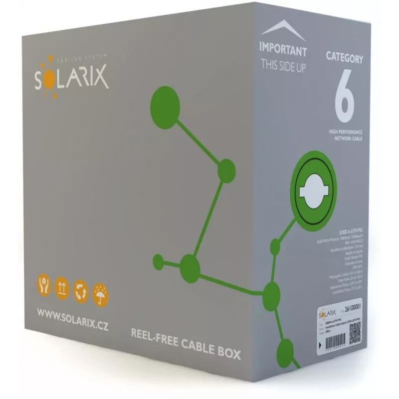 Solarix CAT6 UTP PVC Eca inštalačný kábel 305 m