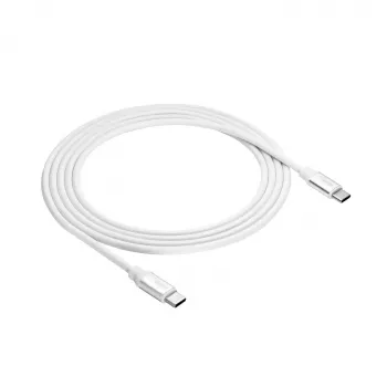 Akyga AK-USB-41 USB-C na USB-C kábel, USB 2.0, 60 W, 1,8 m, biely