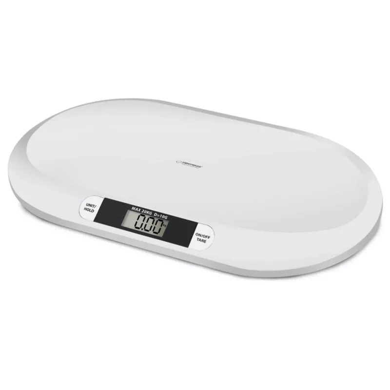 Esperanza EBS019 Bebe elektronická detská váha, 20 kg, presnosť 10 g, LCD displej, biela