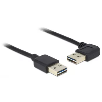 USB kábel DeLOCK 1m USB 2.0 A m/m 90° čierny