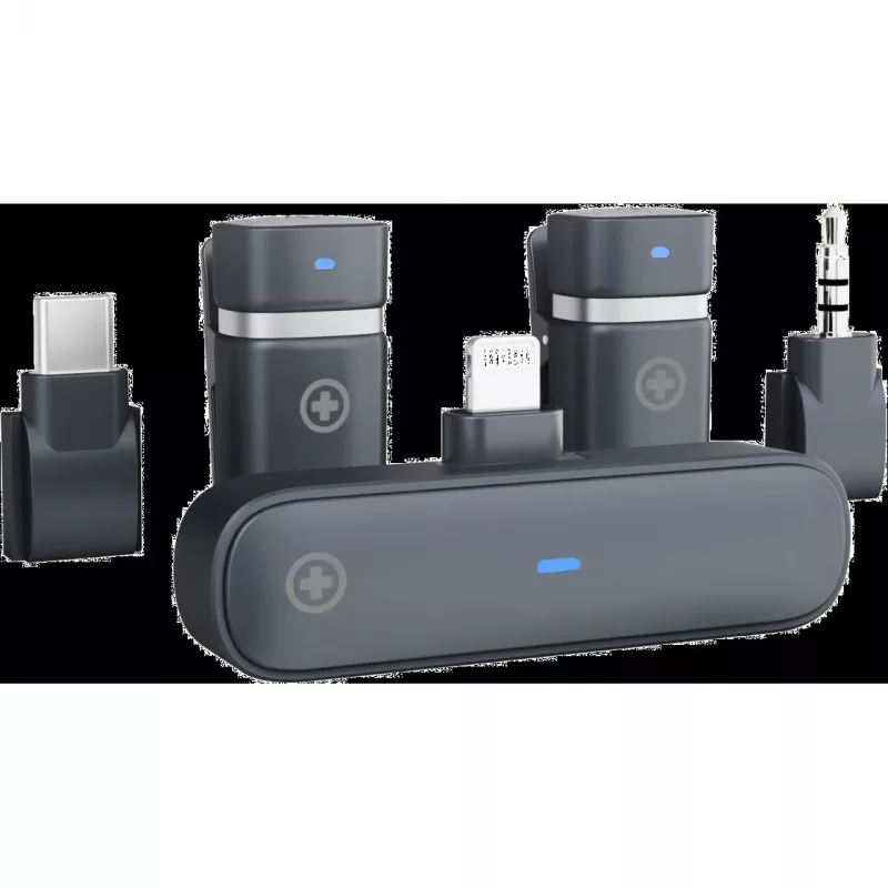 Bezdrôtová mikrofónová súprava Plusonic PS-TDS9 s USB-C, Lightning a 3,5 mm konektormi