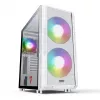 PC skriňa MODECOM AMIRANI ARGB Midi Tower biela — ATX/ITX, 35 cm GPU, 16,5 cm CPU chladič, 2x200 mm ventilátory