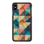 Puzdro na telefón iKins pre iPhone XS Max — mozaikový vzor, čierna