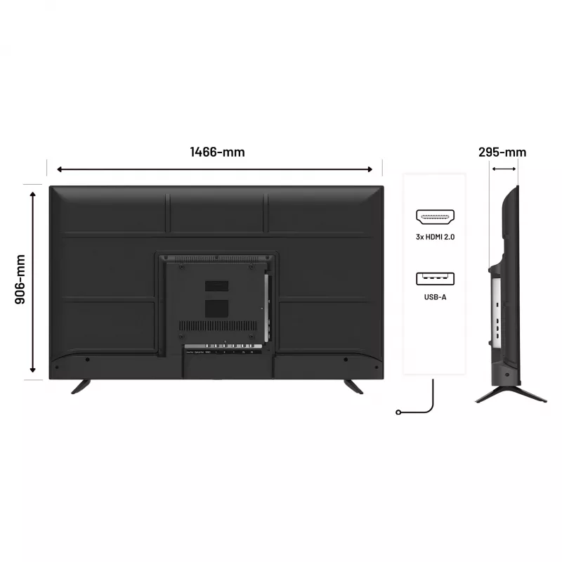 164,0cm/65 (3840x2160) JAPANNEXT JN-IPS650UHD60F 16:9 IPS 60Hz HDMI USB WLAN reproduktor čierny