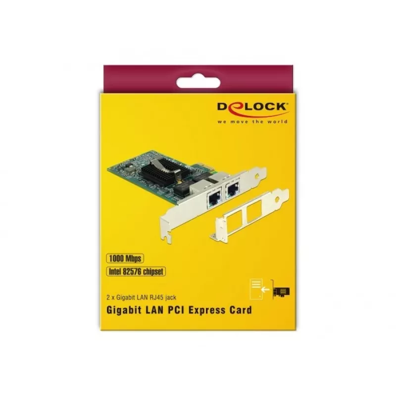 Delock PCIe karta 2x Gigabit LAN sieťový adaptér