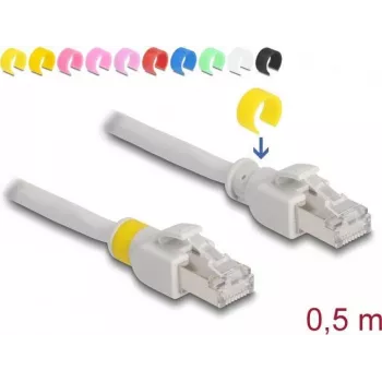 Sieťový kábel DeLOCK RJ45 Cat.6A S/FTP 0,5m sivý