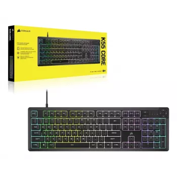 Corsair K55 CORE RGB klávesnica Gaming USB QWERTZ nemecká čierna