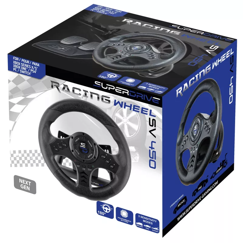 Volant + pedále Subsonic SA5426-NG čierny USB 180° rotácia