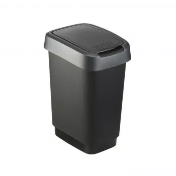 Rotho Twist otočný odpadkový kôš 50 l, strieborný