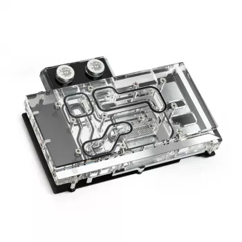 Water block BitsPower Classic VGA BP-VG3070FE — 125×171,4×28,4 mm, 3‑pin RGB, čierna/strieborná/transparentná