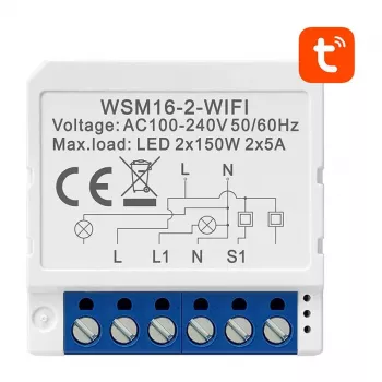 Smart modul vypínača Avatto WSM16-W2 WLAN diaľkové ovládanie, jednokanálové relé pre domácu automatizáciu