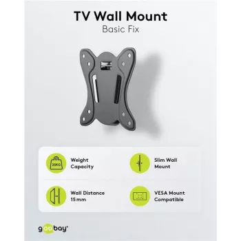 Goobay TV nástenný držiak Basic Fix (veľkosť S) (58523)