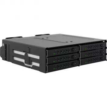Icy Dock ToughArmor MB118VP-B - úložné puzdro - 6 x U.2/U.3 NVMe SSD, mobilný rám pre 5,25 šachtu, so SlimSAS SFF-8654 8i - 2.5 (6.4 cm)