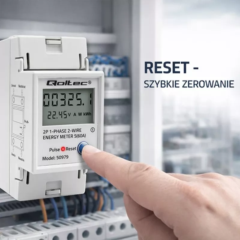 Elektromer QOLTEC jednofázový na DIN lištu 230V (MPN 50979)