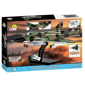 Stavebnica Cobi Blocks Saab AJS 3 Viggen 911-dielna modelárska sada, 911 dielov