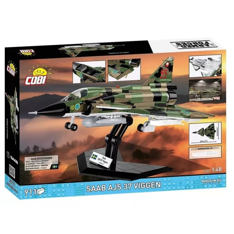 Stavebnica Cobi Blocks Saab AJS 3 Viggen 911-dielna modelárska sada, 911 dielov