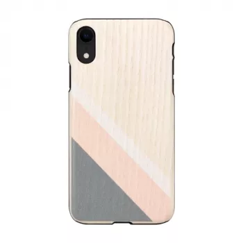 Puzdro na smartphone man and wood pre iPhone XR – ružový oblek s čiernymi akcentmi