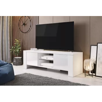 Cama TV stojan WEST 42/130/42 biela/biela lesklá