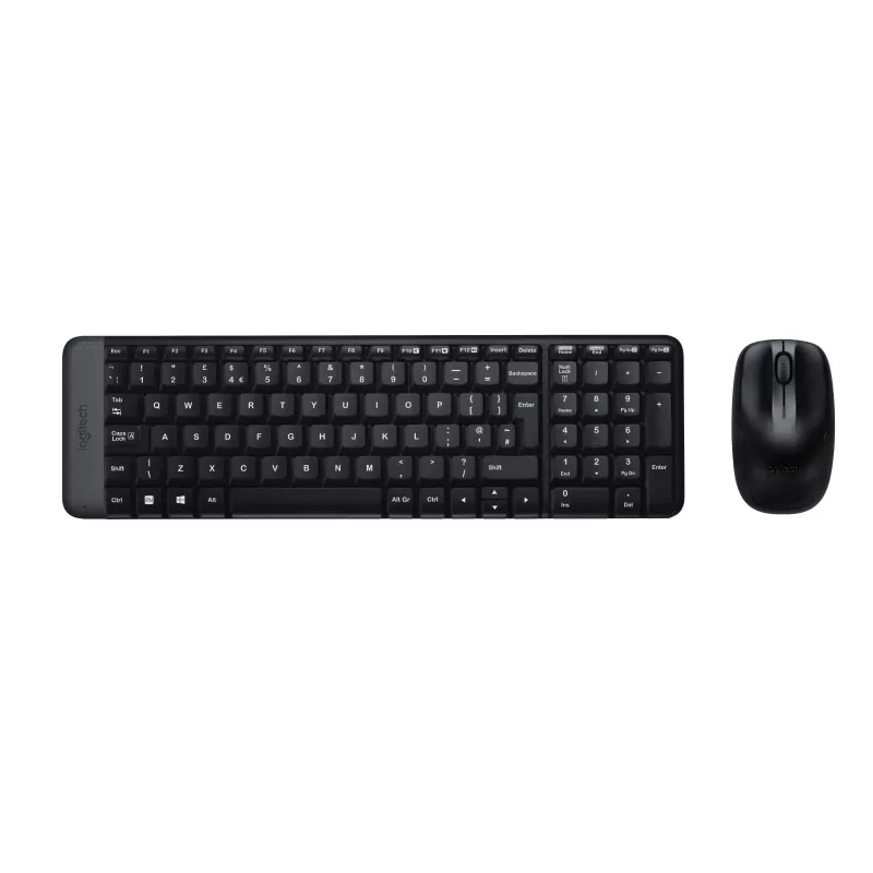 Wireless Combo MK220, bezdrôtová, RF Wireless, QWERTZ, čierna, myš