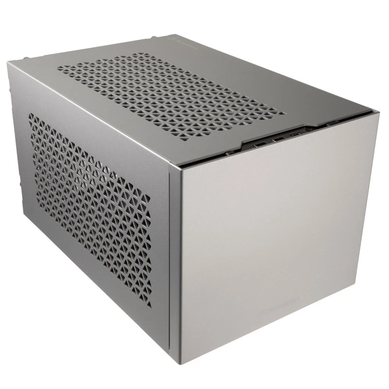 Mini-ITX skriňa SILVERSTONE SST-SG15S, strieborná hliníková kompaktná skriňa