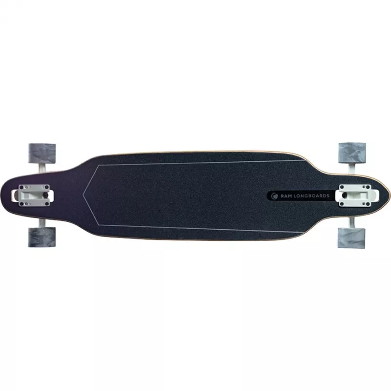 Longboard RAM Solitary Blanc de blanc — RAM longboard, bielo-sivý povrch