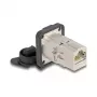 DeLOCK 67061 D-Typ RJ45 Cat.6A STP zásuvka do steny s ochranným krytom, IP66