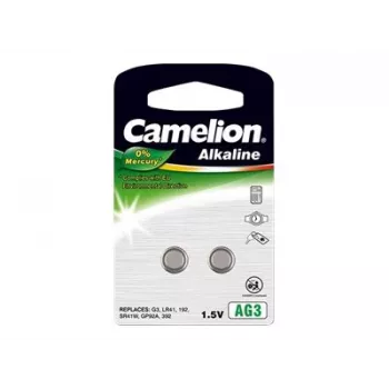 CAMELION AG3 / LR41 / LR736 / 392 Alkalická 1,5 V gombíková batéria – balenie 2 ks