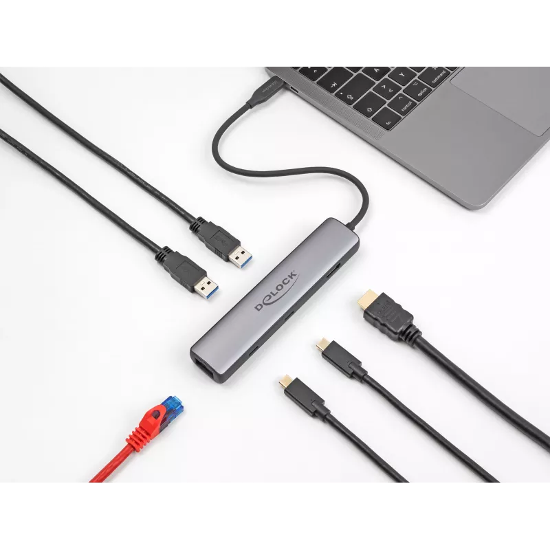 DeLOCK USB Type-C dokovacia stanica 8K HDMI USB 10 Gbps 2,5 Gigabit LAN PD 100W