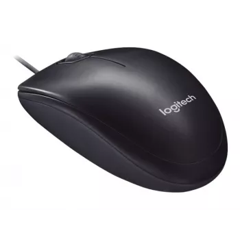 Logitech M90 káblová optická kancelárska myš — 1000 DPI, obojručná, USB Type-A, čierna