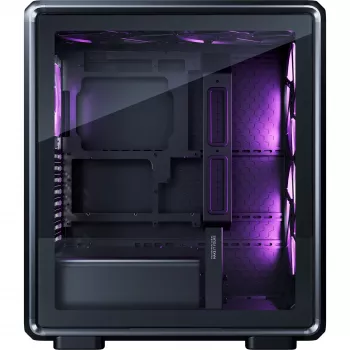PC skriňa Cooler Master MasterFrame 500 Mesh Midi Tower – čierna s priehľadnou bočnicou, podporuje ATX/EATX, 2x200 mm vpredu, 1x120 mm vzadu