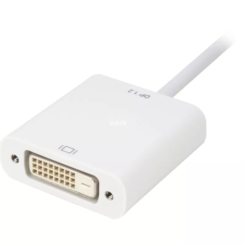 DisplayPort na DVI adaptérový kábel Sharkoon 0,15 m biely — DisplayPort 1.2 na DVI