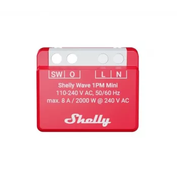 Shelly Wave 1PM Mini LR relé Z-Wave s meraním výkonu