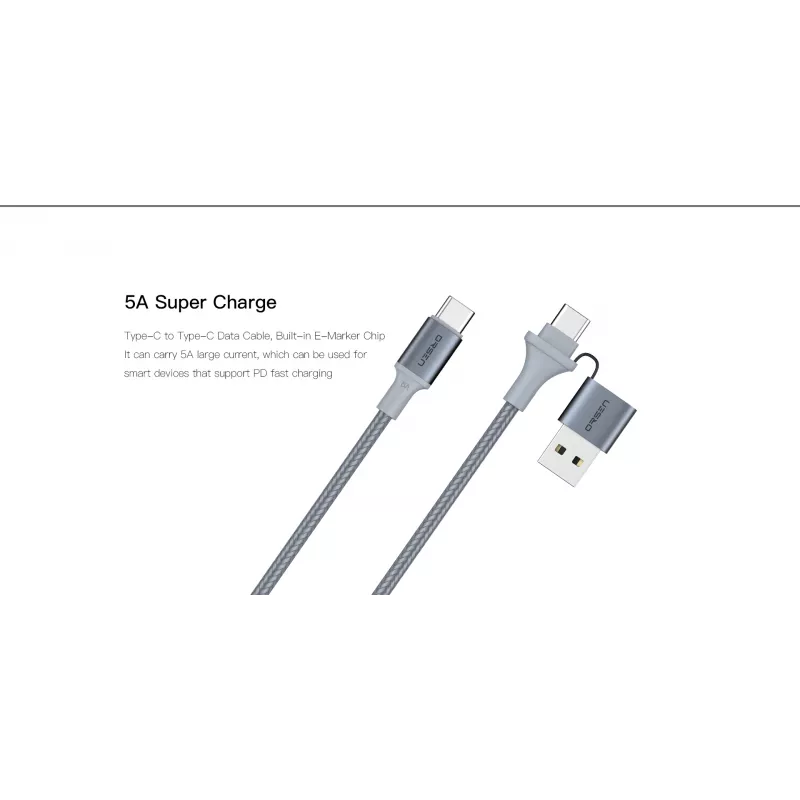 USB Type-C 2-in-1 kábel Orsen S8, 5A, 1,5 m (rýchle nabíjanie/prenos dát)