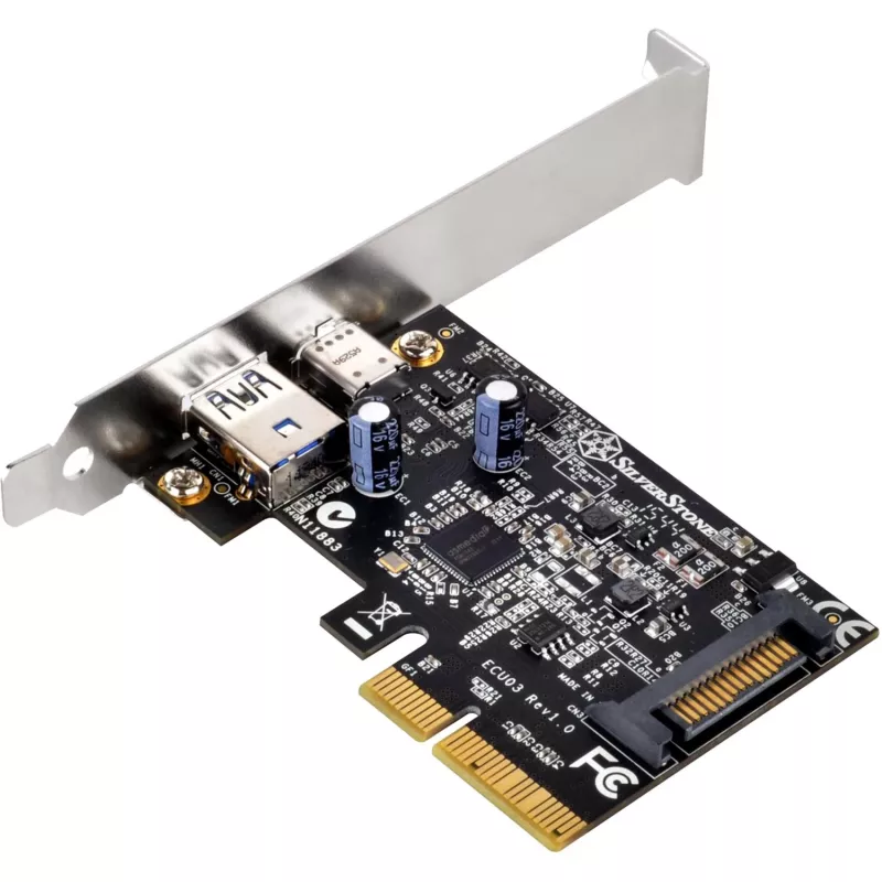 SilverStone ECU03 - USB adaptér - PCIe 2,0 x2 Low Profile - USB-C 3,1 x 1 + USB-C x 1 (SST-ECU03)
