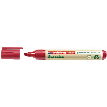Permanentný marker Edding 22 EcoLine klinový hrot červená