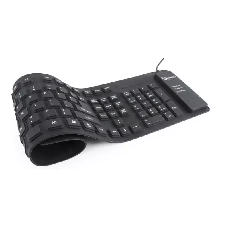 Silikónová klávesnica USB+PS/2 čierna