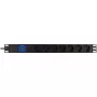Jednotka rozvodu napájania PowerWalker 10133010 PDU 1U čierna, zásuvky typu F, spojka C20, 16 A, 3500 W, 2 m kábel