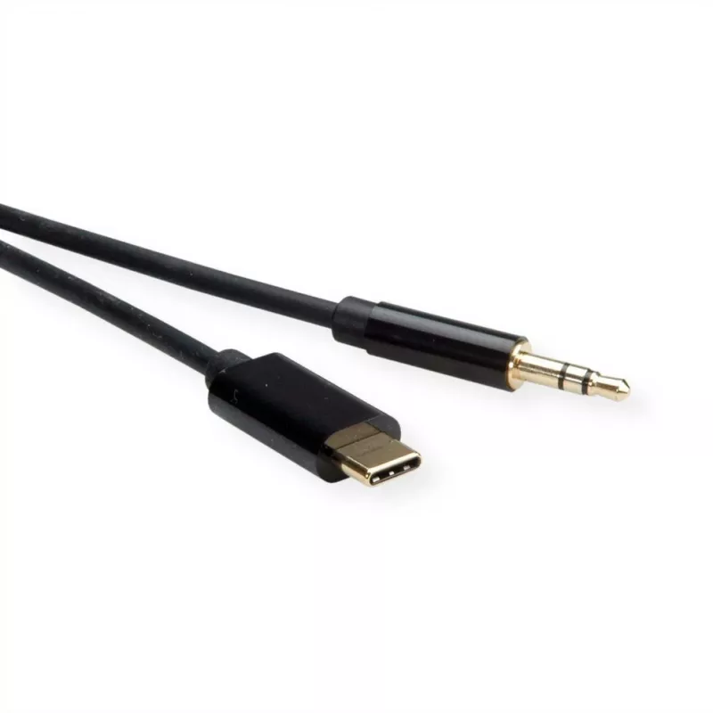 ROLINE adaptér USB-C na jack konektor - USB-C samec obojstranný na stereo mini jack konektor samec