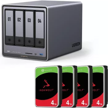 NAS skriňa UGREEN DXP4800 Plus s 16TB (4×4TB) SATA diskami, 4-Bay RAID