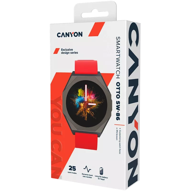 CANYON Smartwatch Otto SW-86 červená