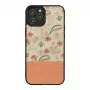 Ochranné puzdro Man and Wood pre iPhone 12 / 12 Pro – ružový kvet na čiernej