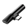 Baseus audio adaptér USB-C na minikonektor 3,5 mm + USB-C (čierna)