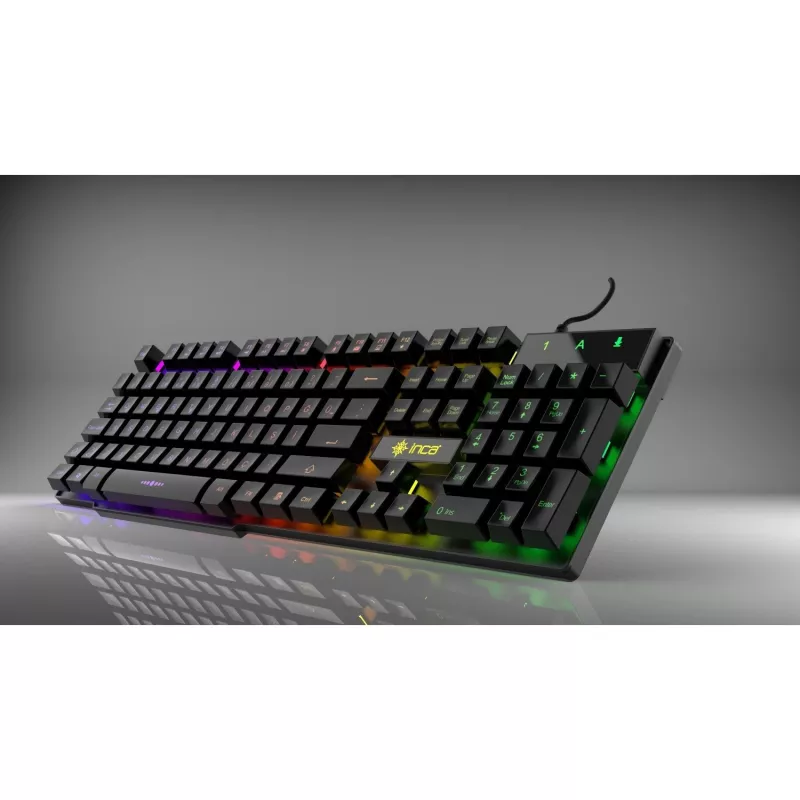 Incase herná klávesnica IKG-446 dúhová, RGB, nemecké rozloženie retail