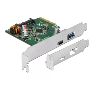 DeLOCK 90299 Karta PCIe x4, 1x USB Type-C + 1x USB Type-A, USB 3.2 Gen 2 (10 Gbps)