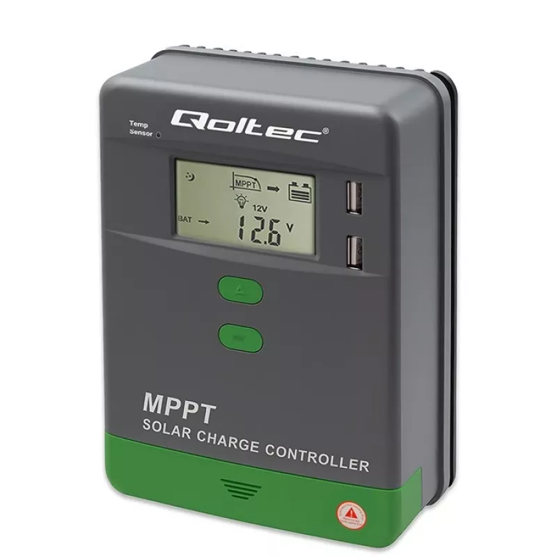 Solárny MPPT regulátor nabíjania QOLTEC 40A 12V/24V s LCD displejom