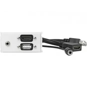 Vivolink WI221281 zásuvka HDMI + USB A + 3,5 mm biela